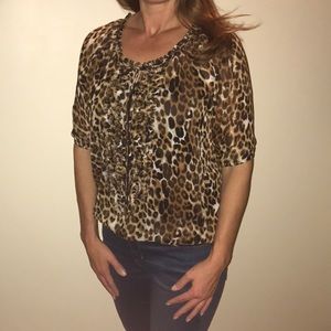 Express sheer leopard print blouse. Small.